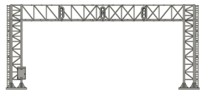 N Scale - Signal Bridge 3 Track 33mm Vertical Signals
