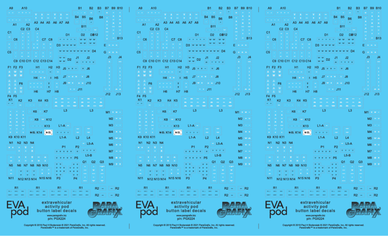 ParaGrafix Extravehicular Activity Pod Button Label Decals (PGX224)