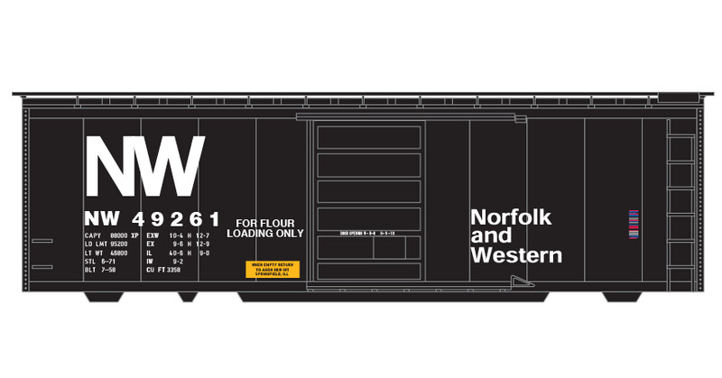 Norfolk Western Box Car 40ft Flour Service Decals