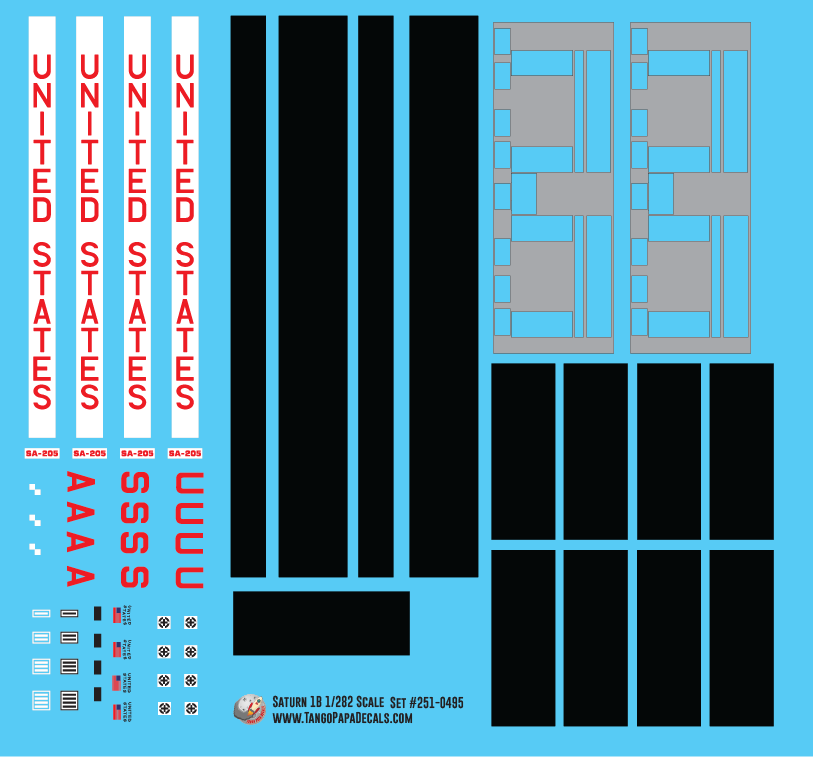 Estes Saturn 1B 1:282 Rocket Decals