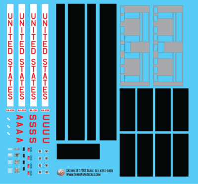 Estes Saturn 1B 1:282 Rocket Decals