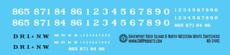 Davenport Rock Island and North Western SW1/SW7 Decals