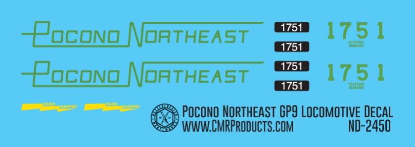 Pocono Northeast Railroad GP9 Decals