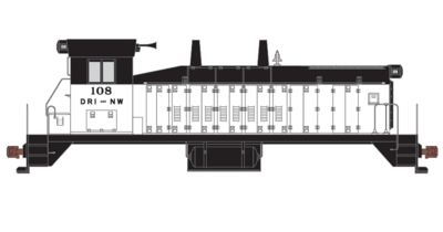 Davenport Rock Island and North Western SW1200 White Decals