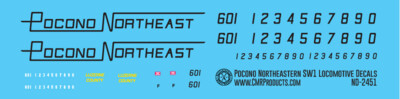 Pocono Northeast Railroad SW1 Decals