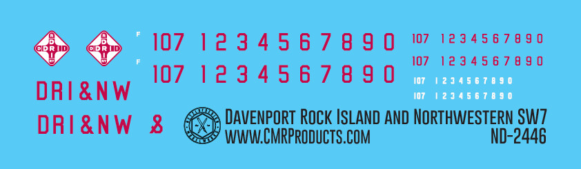 N Scale - Davenport Rock Island and North Western SW7 Red Logo Decals