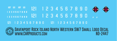 N Scale - Davenport Rock Island and North Western SW7 Small Logo Decals