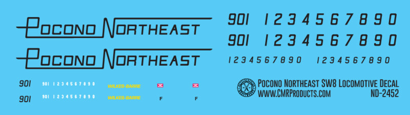 Pocono Northeast Railroad SW8 Decals