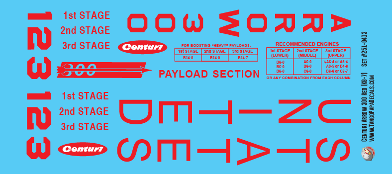 Centuri Arrow 300 Red Decals