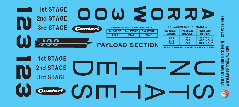 Centuri Arrow 300 Black Decals
