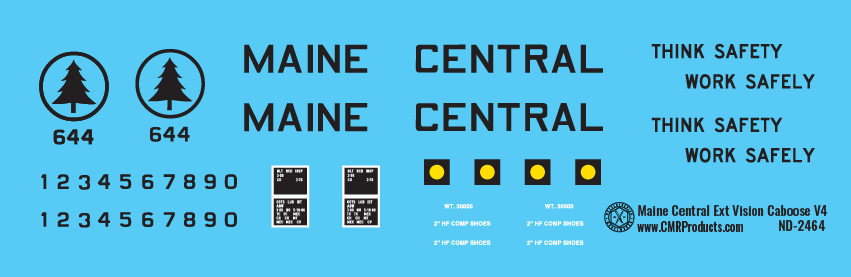 Maine Central Extended Vision Caboose - V.4 Decals