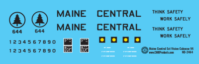 N Scale - Maine Central Extended Vision Caboose - V.4 Decals