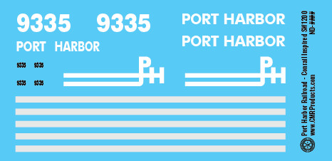 HO Scale - Port Harbor Railroad SW1200 Conrail Inspired Decals