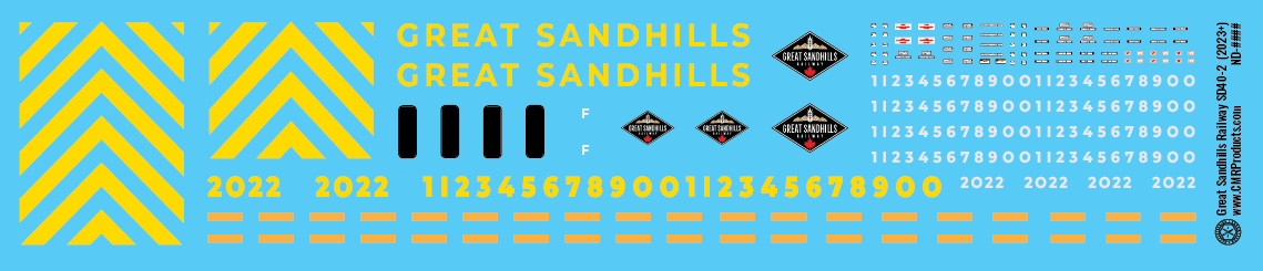 Great Sandhills Railway SD40-2 (2023+) Decals