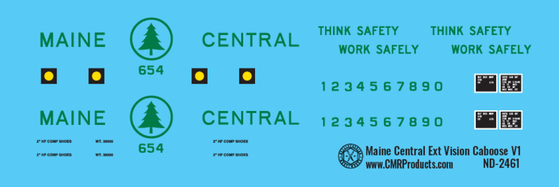 Maine Central Extended Vision Caboose - V.1 Decals