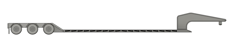 N Scale - Drop Deck 3 Axle Trailer (Qty 2)