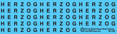 HO Scale - Herzog Open Hopper Black Lettering Set