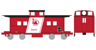 Central New Jersey White Bar Caboose Decals