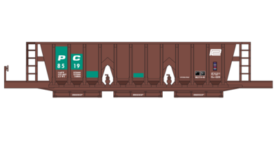Penn Central ex ATSF Patchout Longitudinal Hopper