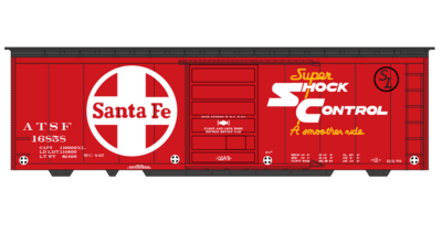 Santa Fe 40ft Modern Yellow Super Shock  Box Car Decal Set