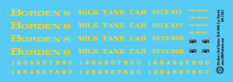 Borden&#39;s Red Butter Dish Milk Car Decals