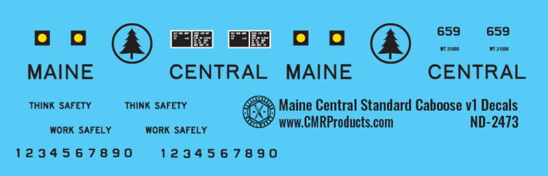 Maine Central Standard Caboose - V.1 Decals