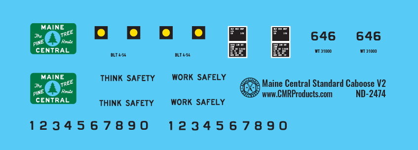 N Scale - Maine Central Standard Caboose - V.2 Decals