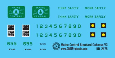 N Scale - Maine Central Standard Caboose - V.3 Decals