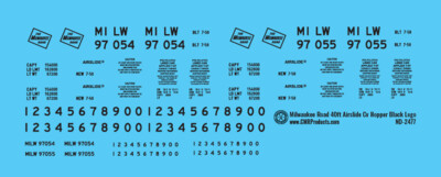 N Scale - Milwaukee Road 40ft Airslide Black Logo Decals