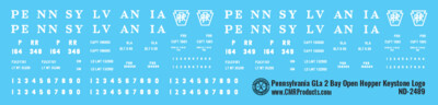 Pennsylvania GLa 2 Bay Keystone Open Hopper Decals