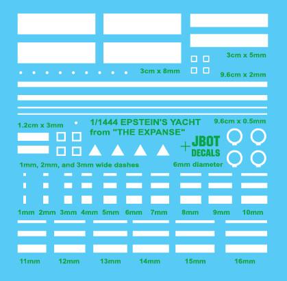 JBOT Decals - 1/144 Epstines Yacht The Expanse