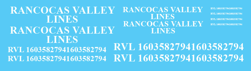 Rancoca Valley Lines Decals