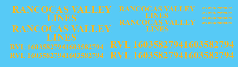 Rancoca Valley Lines Decals