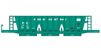 Penn Central Longitudinal Hopper Decals