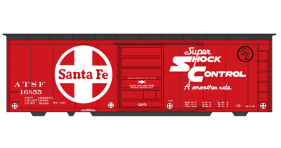 Santa Fe 40ft Modern White Super Shock  Box Car Decal Set