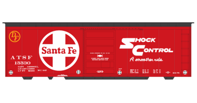 Santa Fe 40ft Modern Shock Control Box Car Decal Set