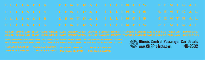 Illinois Central Passenger Car Decals