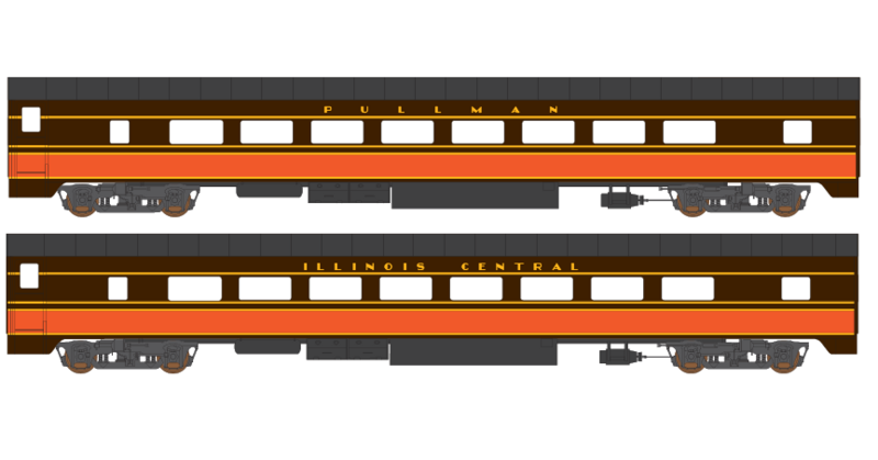 Illinois Central Passenger Car Decals