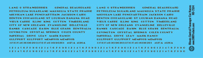 N Scale - Illinois Central Passenger Car Name Decals