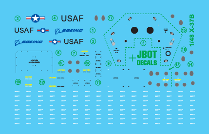 JBOT Decals - 1:48 Boeing X-37B Unmanned Mini Shuttle