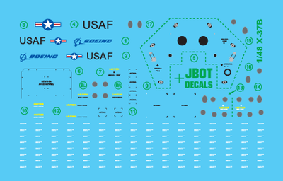 JBOT Decals - 1:48 Boeing X-37B Unmanned Mini Shuttle