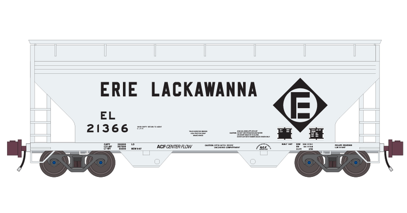 Erie Lackawanna 2 Bay ACF Covered Hopper Decals