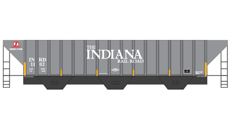Indiana Railroad Gray Covered Hopper Decals