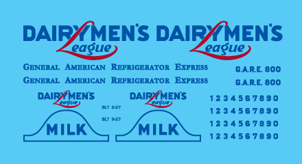 N Scale - 40&#39; Reefer - Dairyman&#39;s League Red L Decal Set