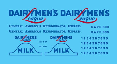 N Scale - 40&#39; Reefer - Dairyman&#39;s League Red L Decal Set