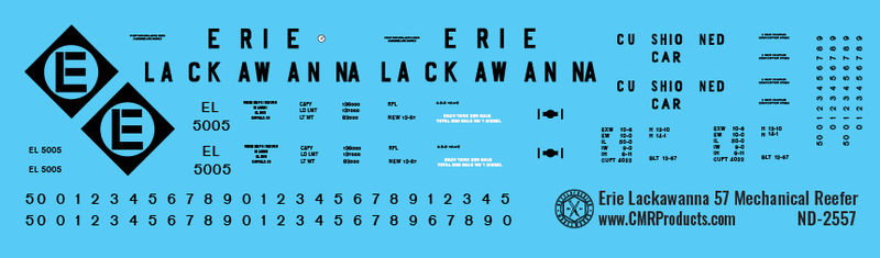 HO Scale - Erie Lackawanna 57ft Mechanical Reefer Decals