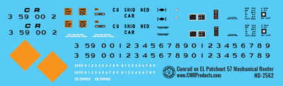 N Scale - Conrail ex EL Patchout Mechanical Reefer Decals