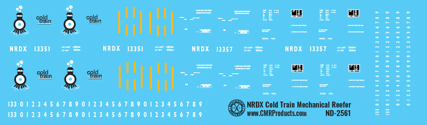 NRDX Cold Train Mechanical Reefer Decals