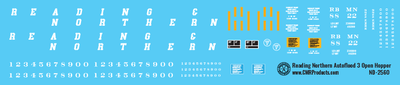 N Scale - Reading Northern Autoflood 3 Open Hopper Decals