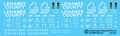 HO Scale - Lenawee County Railroad 50ft Box Car Decals